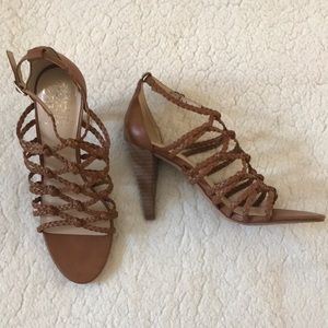 NWOB | Vince Camuto | Tan Strappy Open Toe High Heel Size 8